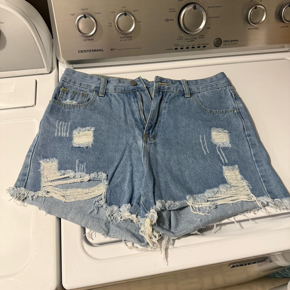 Distressed Blue Jean shorts